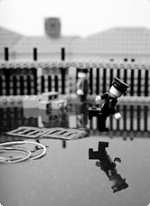 Lego recreation of Henri Cartier-Bresson's "Behind the Gare Saint Lazare"
